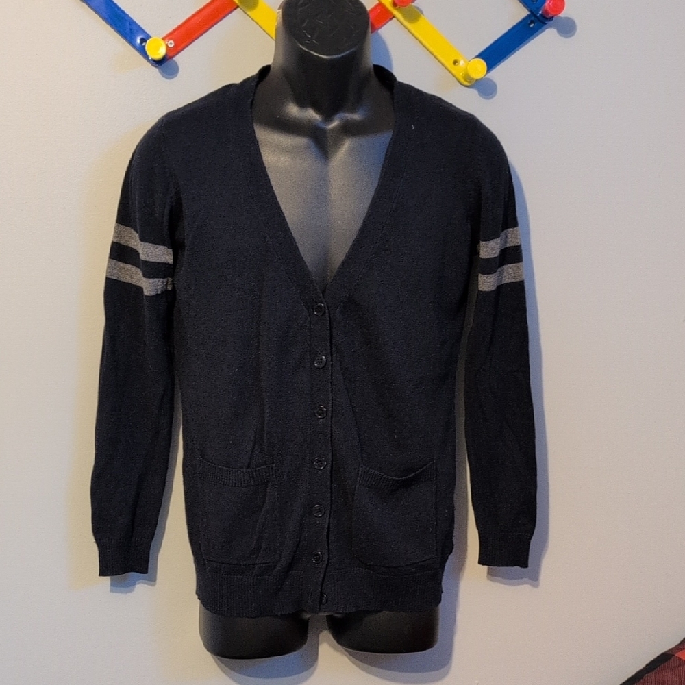 Forever 21 Men's Dark Cardigan with Light Stripes